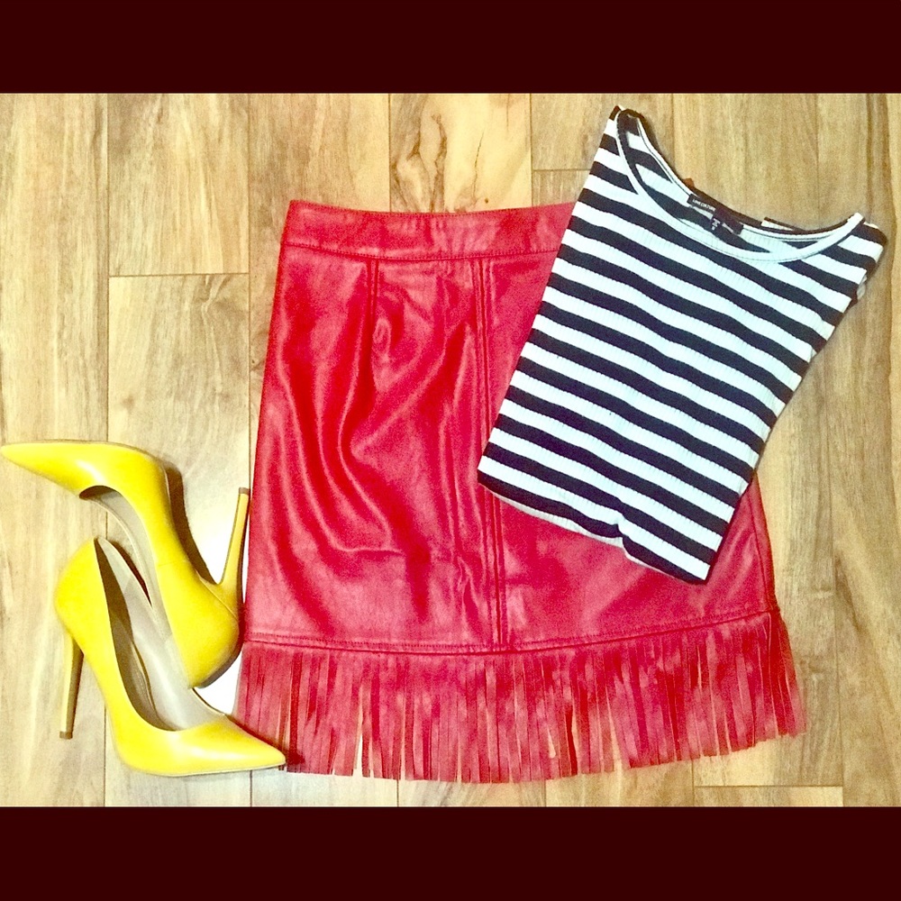 Red Fringe Skirt